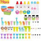 Mini fruit forks toothpicks skewer set for kids children plastic animal food picks for bento Lunch box decorating accessories