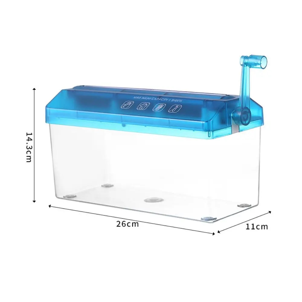 ABS Hand Shredder Hand Crank Transparent Paper Cutting Tool Mini Eco-Friendly Documents Paper Cutting Tool Christmas Gift