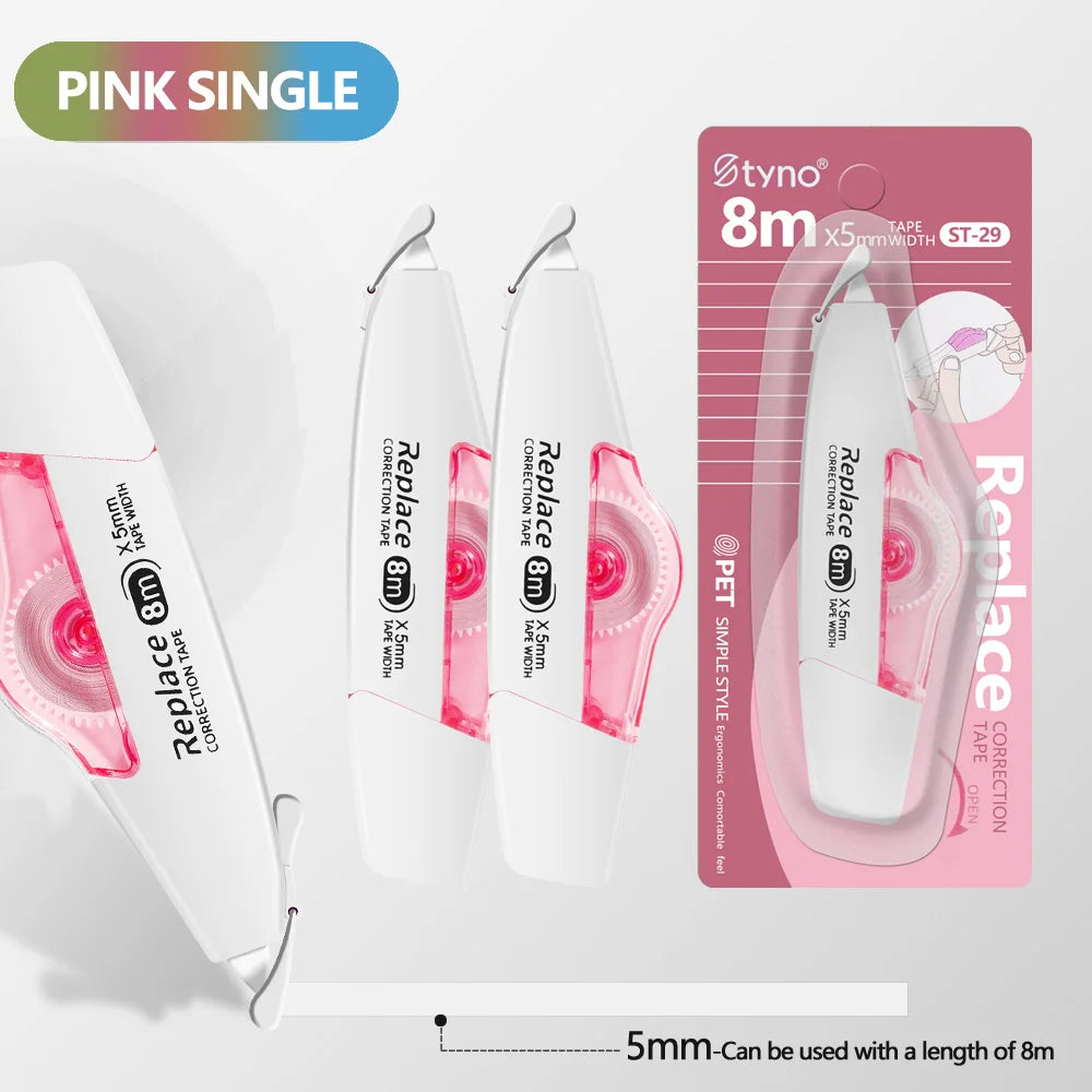 1Pcs 8m*5mm Correction Tape Transparent Student Kawaii Tape Cute Modification Corrector Tape Office School Stationery Supplies