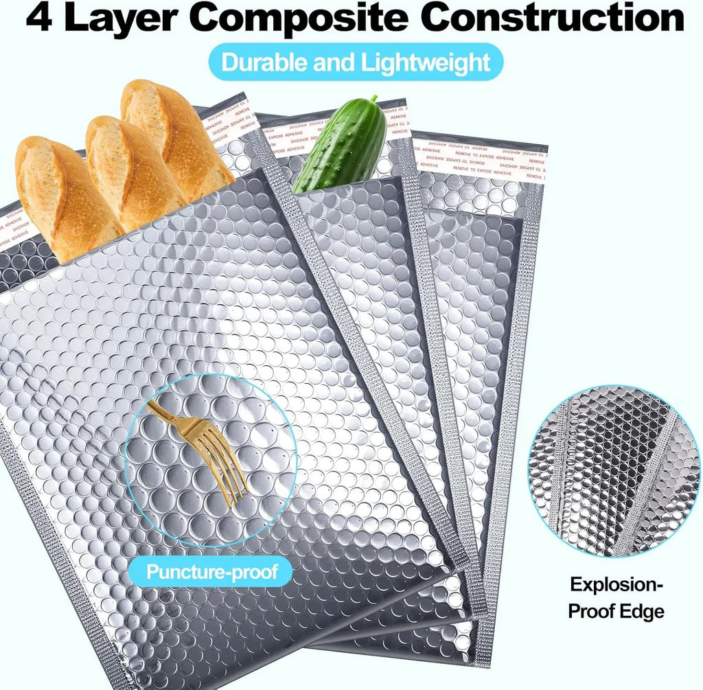 Bubble Mailers Silver Padded Mailing Envelopes Self Seal Shipping Envelopes for Packing Mailing Bubble Mailers Mailer Bags