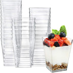 Disposable Plastic Mousse Cup Mini Ladder Shaped Pudding Dessert Cup for Hotel Party and Sweet Shop Disposable Plastic Cups