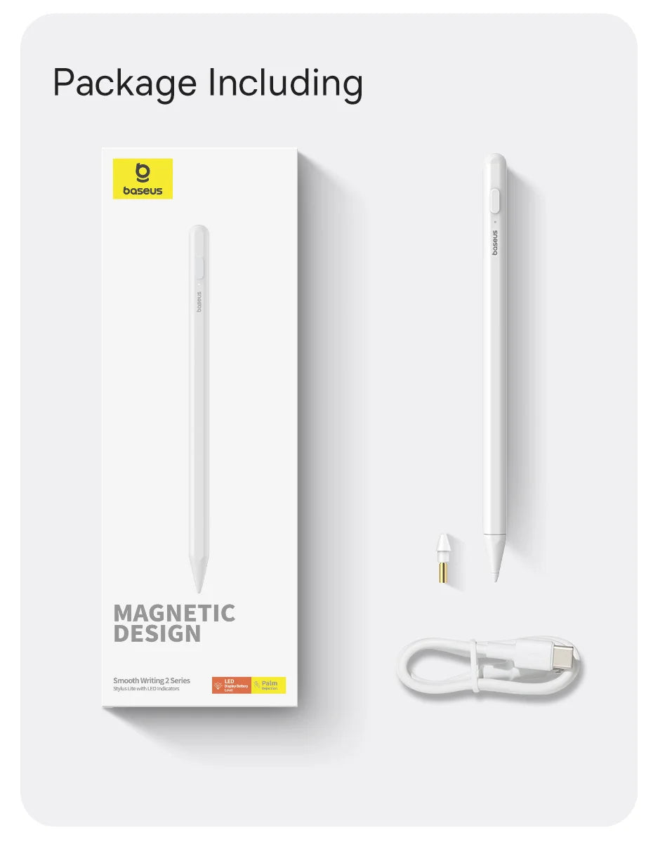 Baseus Stylus Lite with LED for Apple Pencil iPad Palm Rejection Magnetic Design Touch Pen for Tablet for iPad Pro 2018-2023