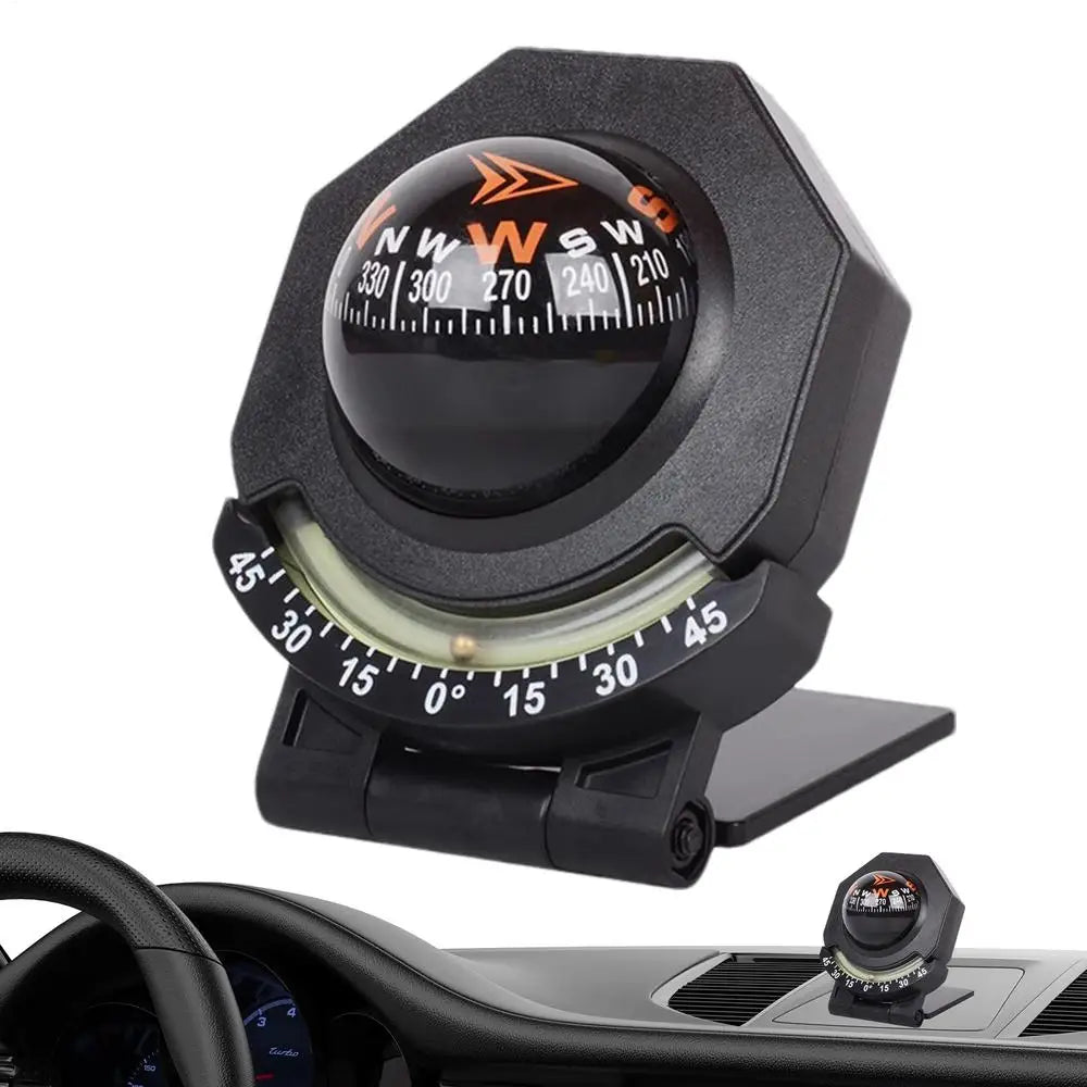 Car Dashboard Compass WithSlope Meter 2-In-1 Foldable High Precision Navigation Car Mount Compass Ball Compass For Vehicle Boat