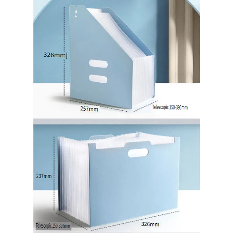 A4 Accordion File Bag with Handle Multi-layer Expandable Document Folder Large Capacity Desk Standable Organizer