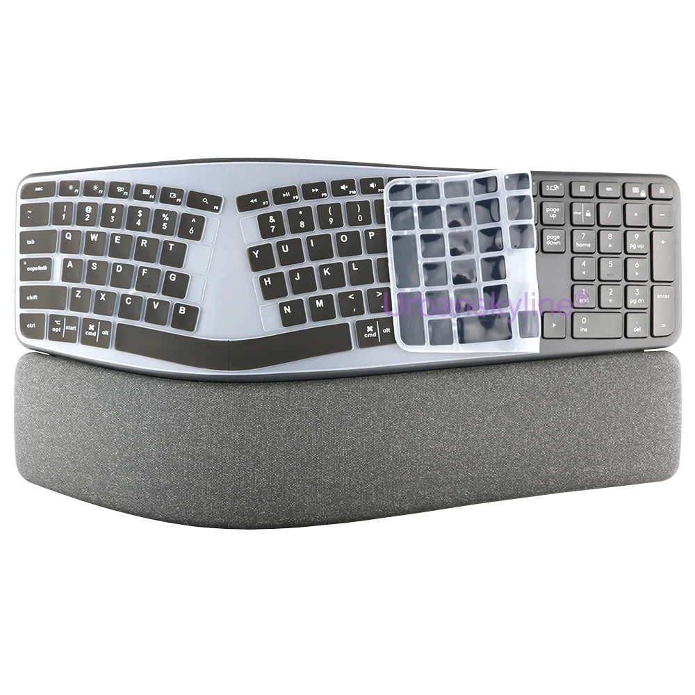 Keyboard Cover for Logitech ERGO K860 Business Protector Skin Case Silicone Accessory for logi K 860 Black