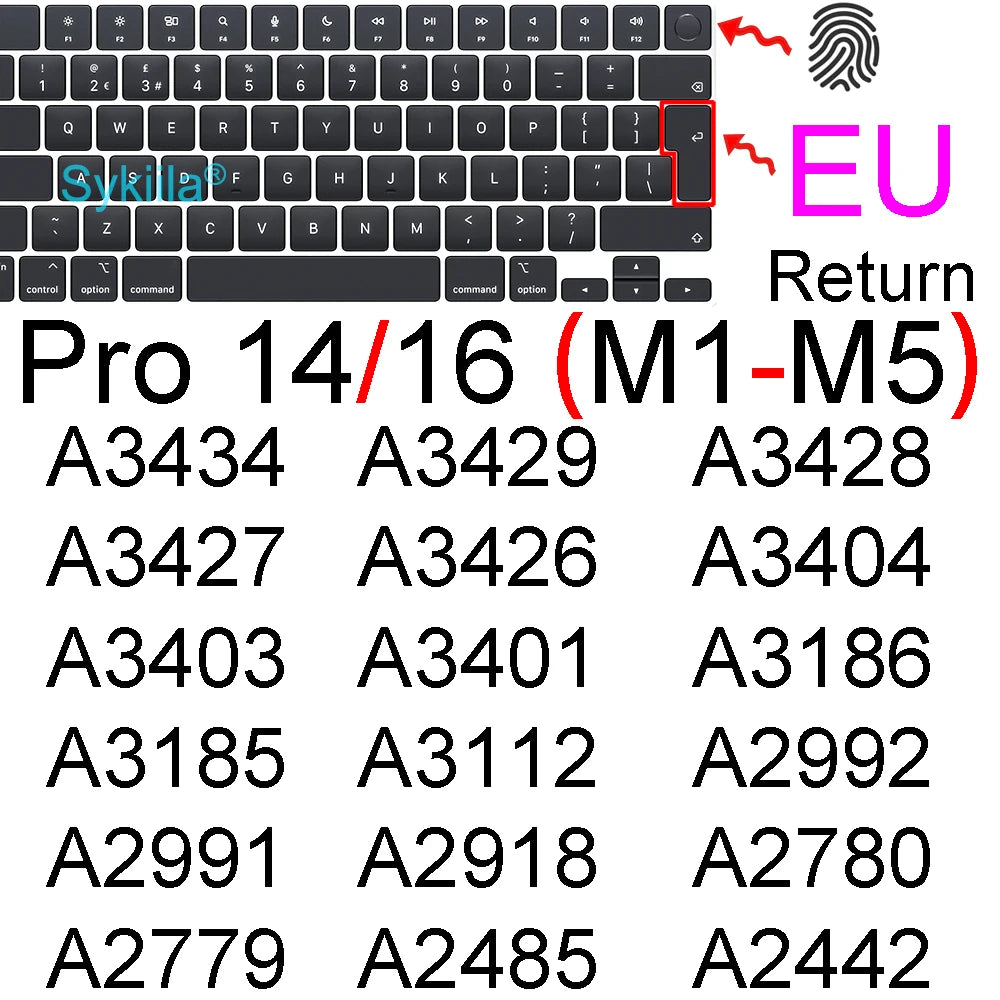Keyboard Cover for Macbook Air 13 M5 M4 15 M3 11 Pro 13 14 M2 M1 Max Pro 16 15 12 Neo Silicone Protector Case Skin A3426 A3428