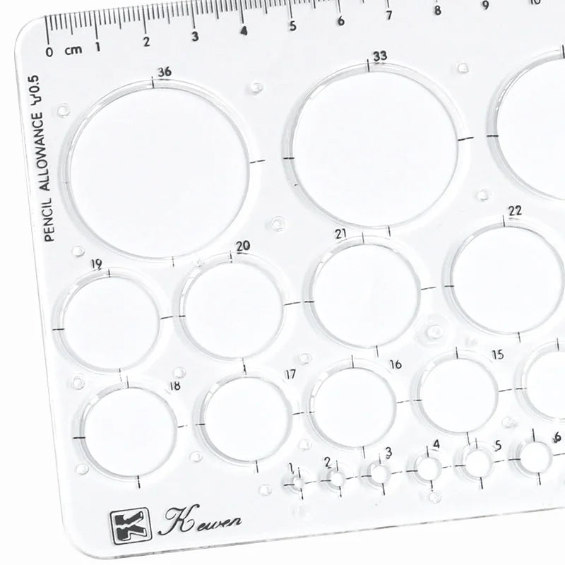 Transparent drawing size square square ruler hexagonal triangle ruler drawing design ruler scale line