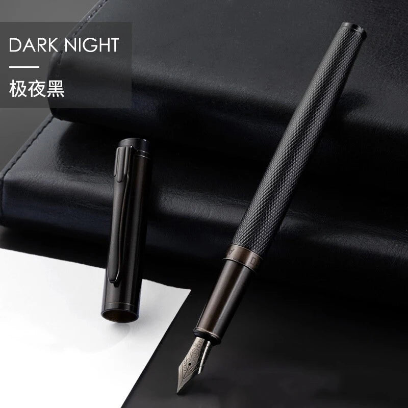 HERO Black Forest Metal Fountain Pen Titanium Black Extra Fine Nib 0.38/0.5mm Students Practice Calligraphy Writing Gift Pen