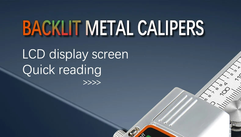 150mm Backlit Digital Caliper Stainless Steel Metal Calipers 6inch LCD Display Electronic Vernier Caliper Measuring Tool Gauge