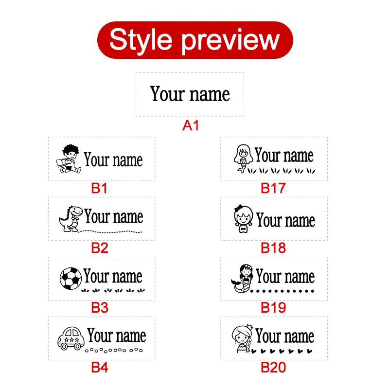 Personalized Children Name Stamp - Engraved Waterproof Seal for Kindergarten, Durable Non-Fading New Student Gift