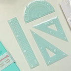 4PCS/Set 15/20CM Jelly Ruler Set Transparent Measuring Stationery Set Square Thickened Straight Ruler Student Gift