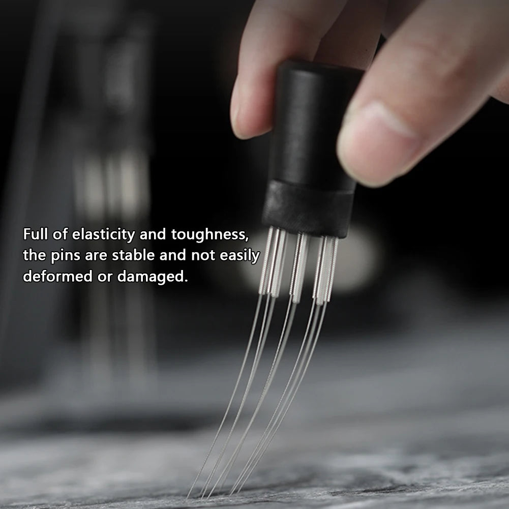 Espresso Coffee Stirrer Needle with 8 Needles Magnetic Abortion Stand Barista Coffee Stirring Distribution Tools