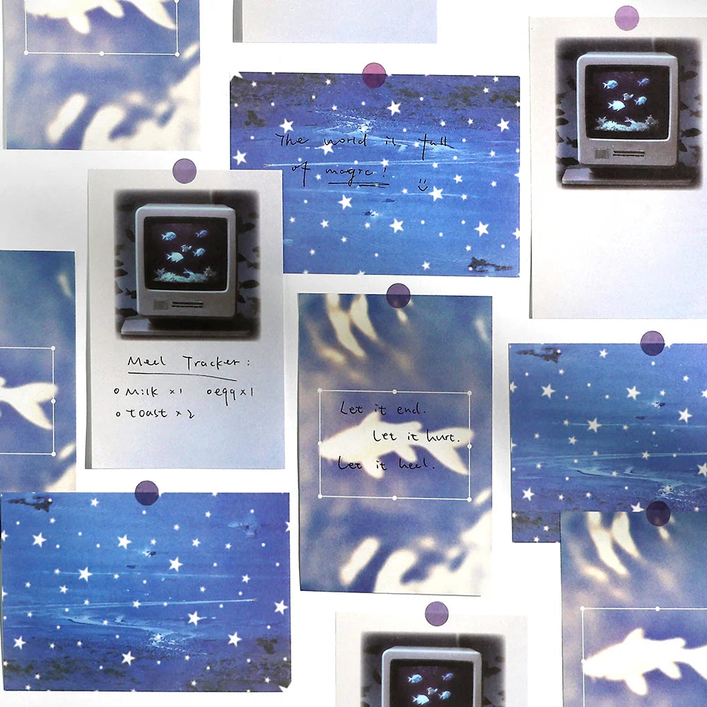 60pcs Dream Capture Series Tearable Memo Paper Junk Journal Collage Decoration Scrapbook Background Paper Japanese Stationery