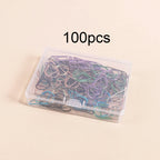 100 Heart-Shaped Metal Colorful Paper Clips, Note Card Bookmark Clips, Creative Office Supplies, Stationery Gifts for Friends