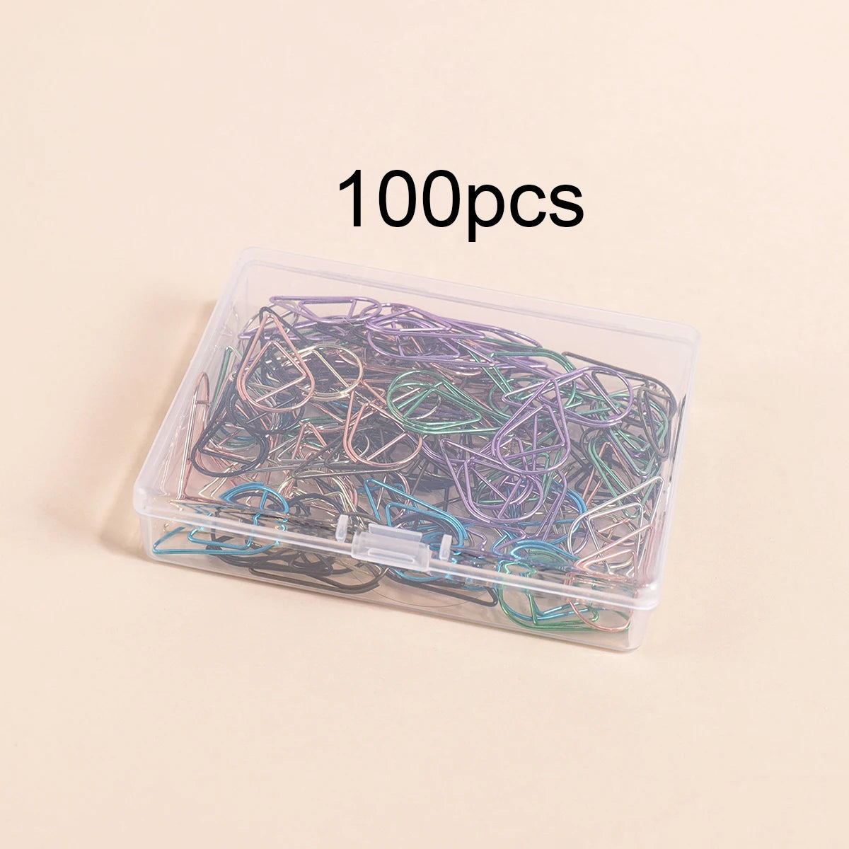 100 Heart-Shaped Metal Colorful Paper Clips, Note Card Bookmark Clips, Creative Office Supplies, Stationery Gifts for Friends