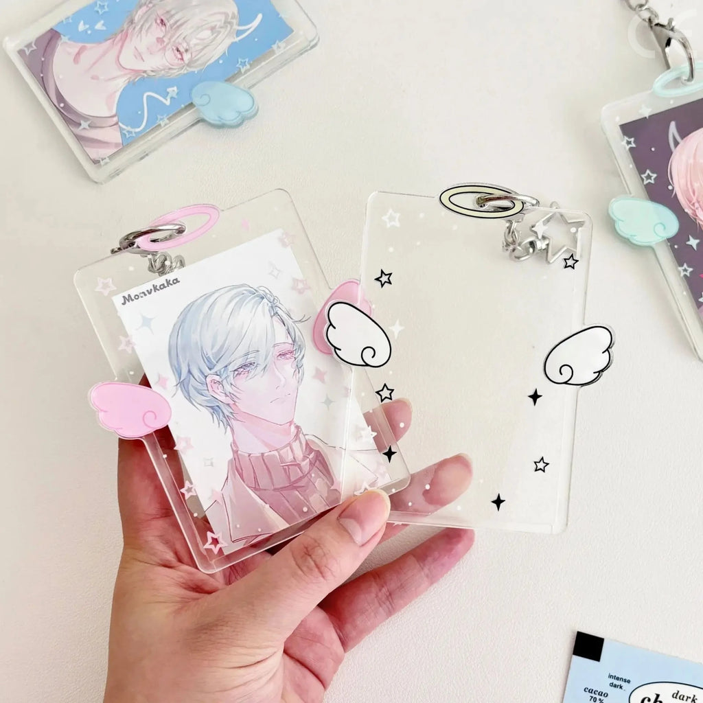 Kpop Card Holder Keychain Sleeve Clear Acrylic Badge ID Holder Idols K-pop Album Binder Photo Frame
