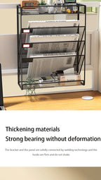 Desk File Organizer Mesh 5-Tier, Hanging Wall Mount Document Organization Stand, Desktop Vertical Mail Paper Folder Holder Rack