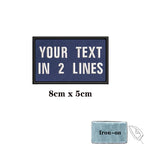 1PC Custom Name Patch Stripes Badge 10X2.5CM,8X5CM,10X4CM, 8X2.5CM,12X2.5CM,15X5CM,20X7CM,25X8CM Iron On Or Hook Loop DARK BLUE