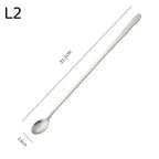 pogyrt Stainless Steel Long Handle Stir Spoon For Cocktails, Ice Coffee, And Tea - Mixing Spoon With Easy Grip Handle