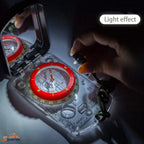 Orienteering Map Compass-Sighting Mirror with Adjustable Declination,Clinometer&LED Light for Hiking,Camping,Hunting,Mountaineer