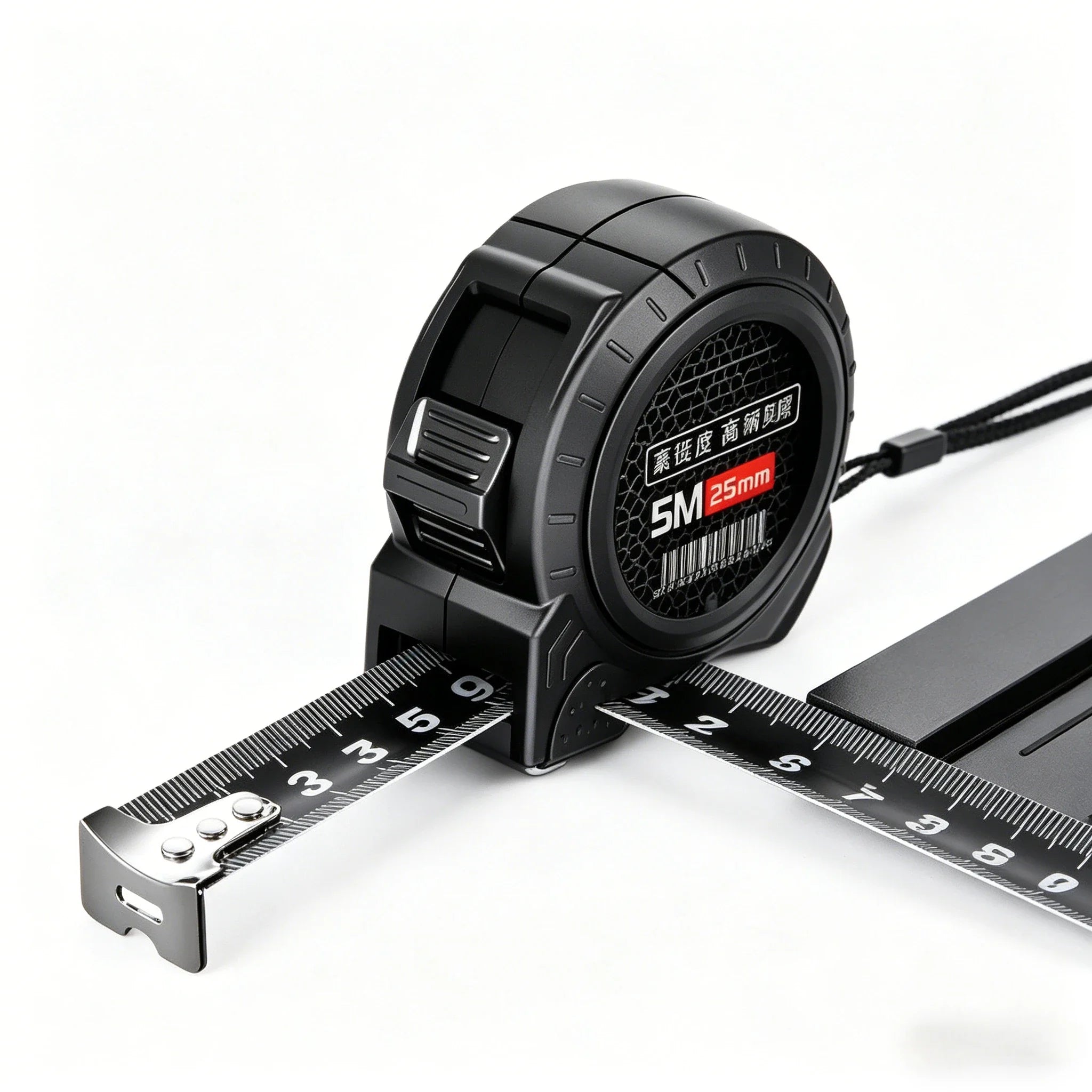 Locking fluorescent steel telescopic tape measure, self-locking high-precision wear-resistant measuring tool