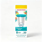 Small Drawstring Trash Bags 4 Gallon Teal Color Scented with Febreze Bahama Bliss Fresh Scent 20 Count Kitchen Bathroom Office Waste Disposal Bags