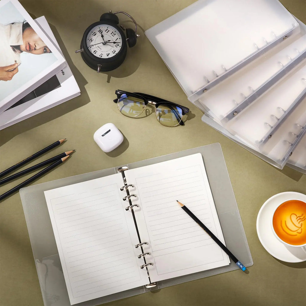 175-Page Capacity Ringed Binder, Clasp Closure Plastic Organizer Binder for Office, School, Home Supplies - PP Material