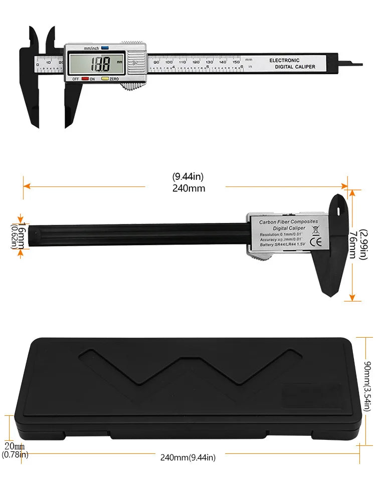150mm Electronic Digital Caliper Dial Vernier Caliper Gauge Micrometer Measuring Tool Digital Ruler
