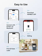 Niimbot 200dpiB21 300dpi B21PRO Label Maker Tag Price Portable Thermal Label Printer with White Photo Labels for Bakery/Business