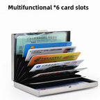 Stainless Steel RFID Anti-Theft Card Holder, Ultra Thin Anti-Demagnetization Metal Wallet, Portable Credit Purse for Men Women