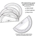 Plastic Set Square Professional With Handle Drafting Tools Scale Ruler Geometry Transparent Angle Protractor School Office