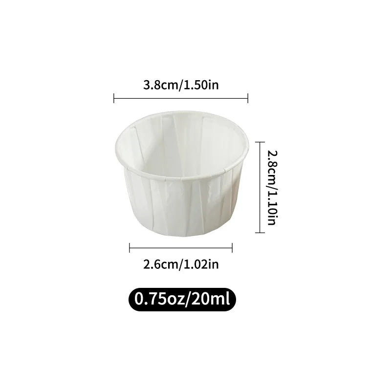 100/200pcs Disposable Paper Leak-proof Food Dipping Cup 0.75/1/2 oz Cup Suitable For Medicine Dispensing Supermarket Tasting Cup