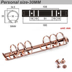 30mm A5A6A7 Notebook 6-Hole Binder Clips Binding Replacement Clip Metal Rings Accessories Loose-leaf Budget Binder Binding Rings