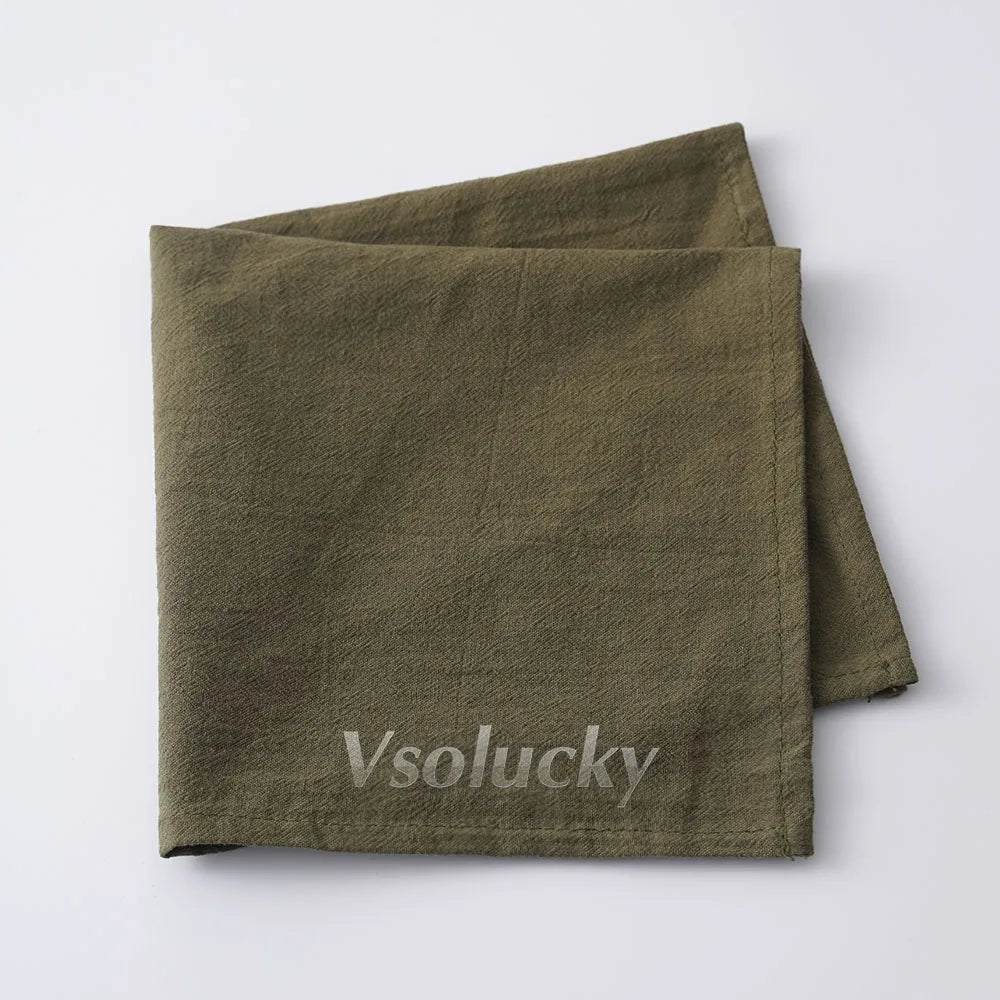 Cloth Napkin 40x40cm Washed Cotton Plain Washed Cotton Soft Rustic Table Napkin for Wedding Christmas Party Daily Family Meals