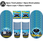 Police Party Plates Napkins Police Birthday Party Tableware Set Police Officer Car Party Decorations Favors Police Theme Party