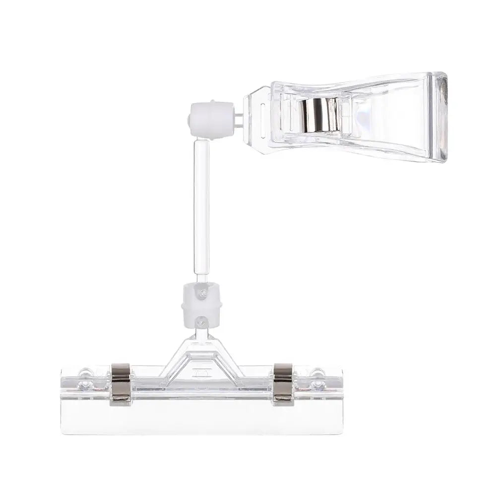 Transparent Clip Plastic Double Clip Adjustable Sign Card Display Holder Advertising Folder Clamp Office School Binding Supplies