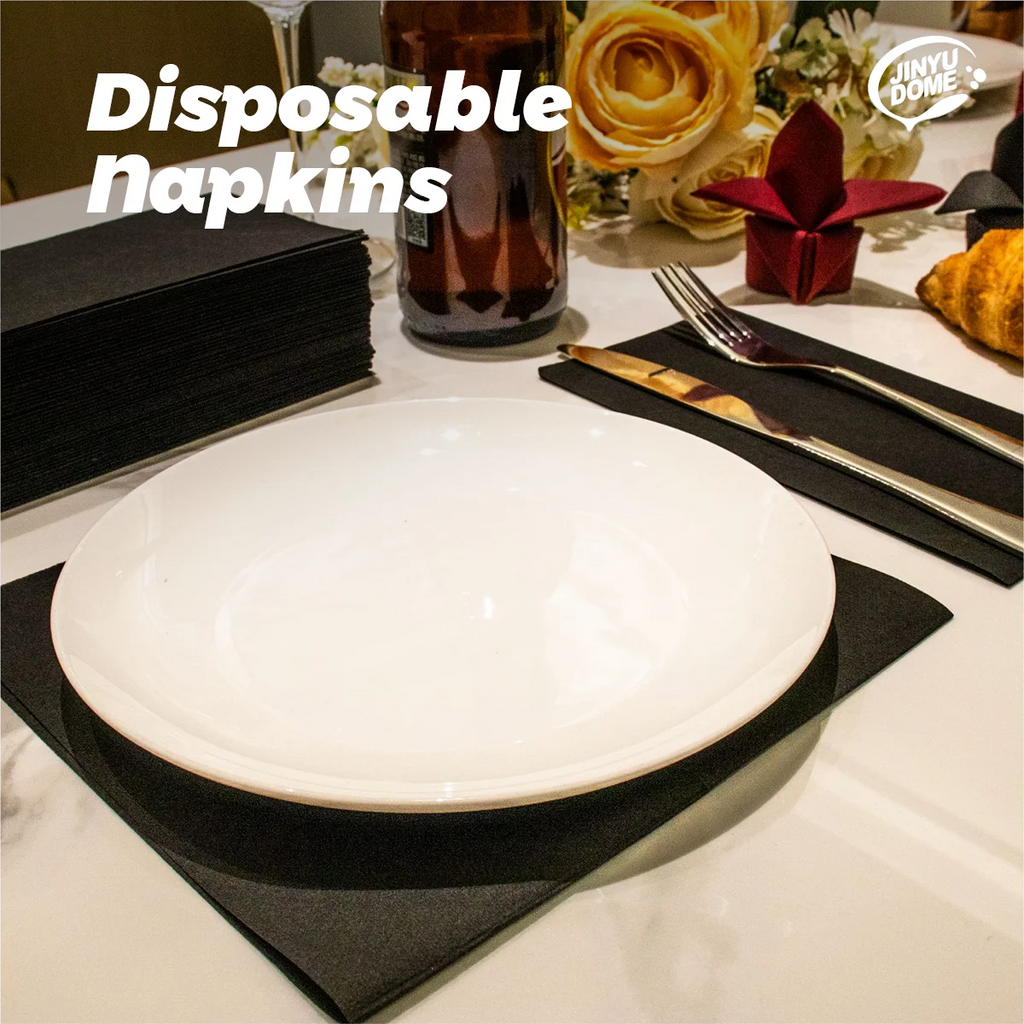 JINYUDOME Disposable Napkin,Linen-Feel Dinner Napkin,7.87*15.75“ Colored Napkin,Prefold Paper Napkins Pad For Party Wedding
