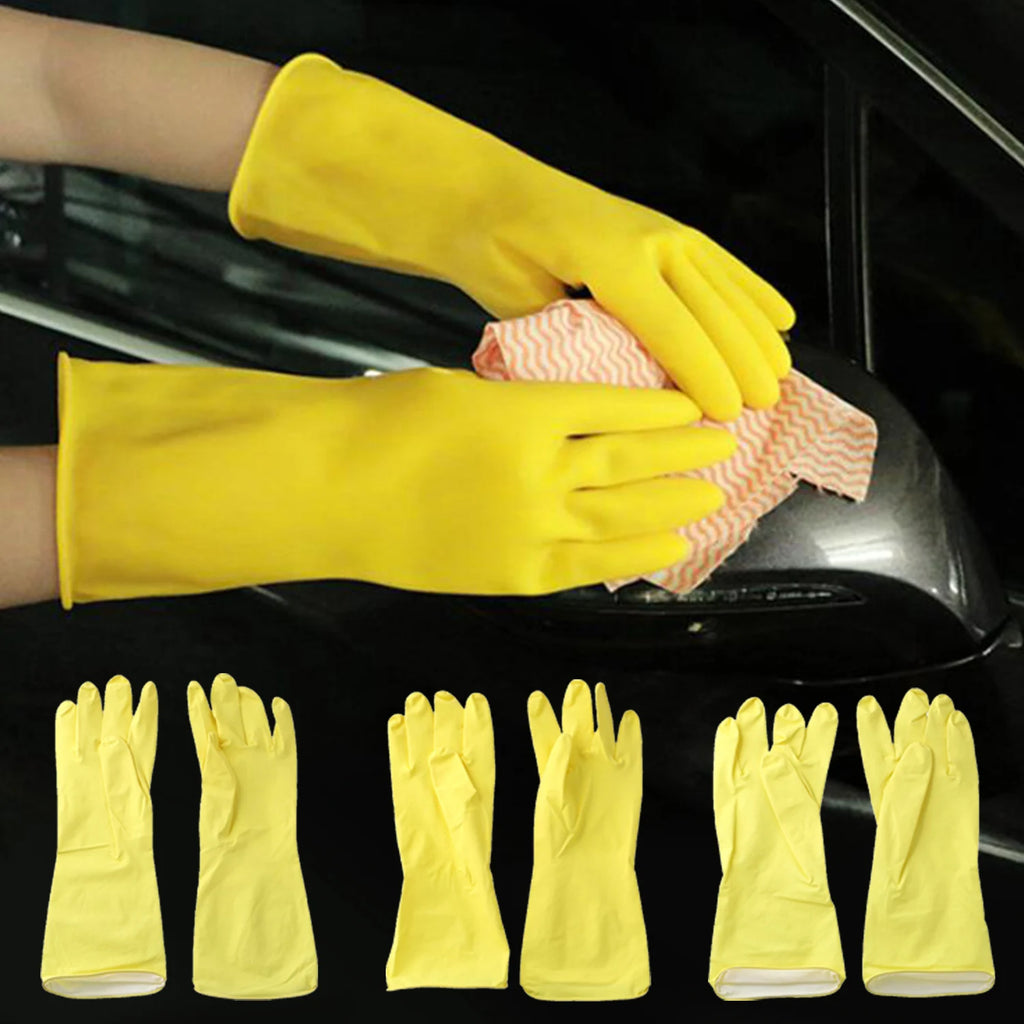 1 Pair Latex Dish Washing Gloves Women's Waterproof Household Kitchen Washing Bowl Washing Clothes Vegetable Cleaning
