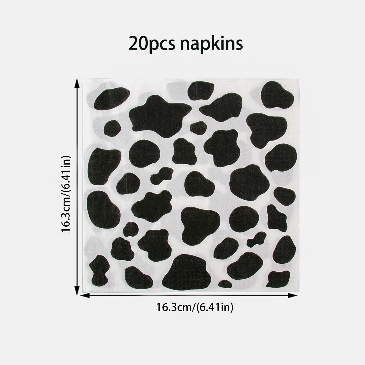 Cow Party Themed Disposable Tableware Set Paper Plates and Cow Napkins for Kids Cow Themed Birthday Party Decorations