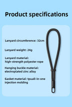 1pc Universal Adjustable Mobile Phone Lanyard Short Wrist Strap with Self-locking Anti-drop Design Durable Polyester Phone Strap