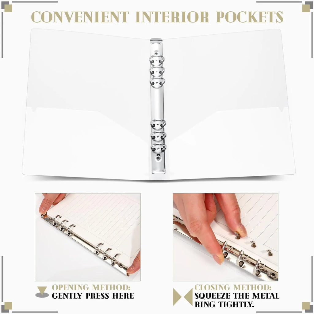 175-Page Capacity Ringed Binder, Clasp Closure Plastic Organizer Binder for Office, School, Home Supplies - PP Material