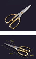 Multi-Purpose Diamond Pattern Stainless Steel Household Scissors Alloy Handle Powerful Shears for Home Craft Office Use
