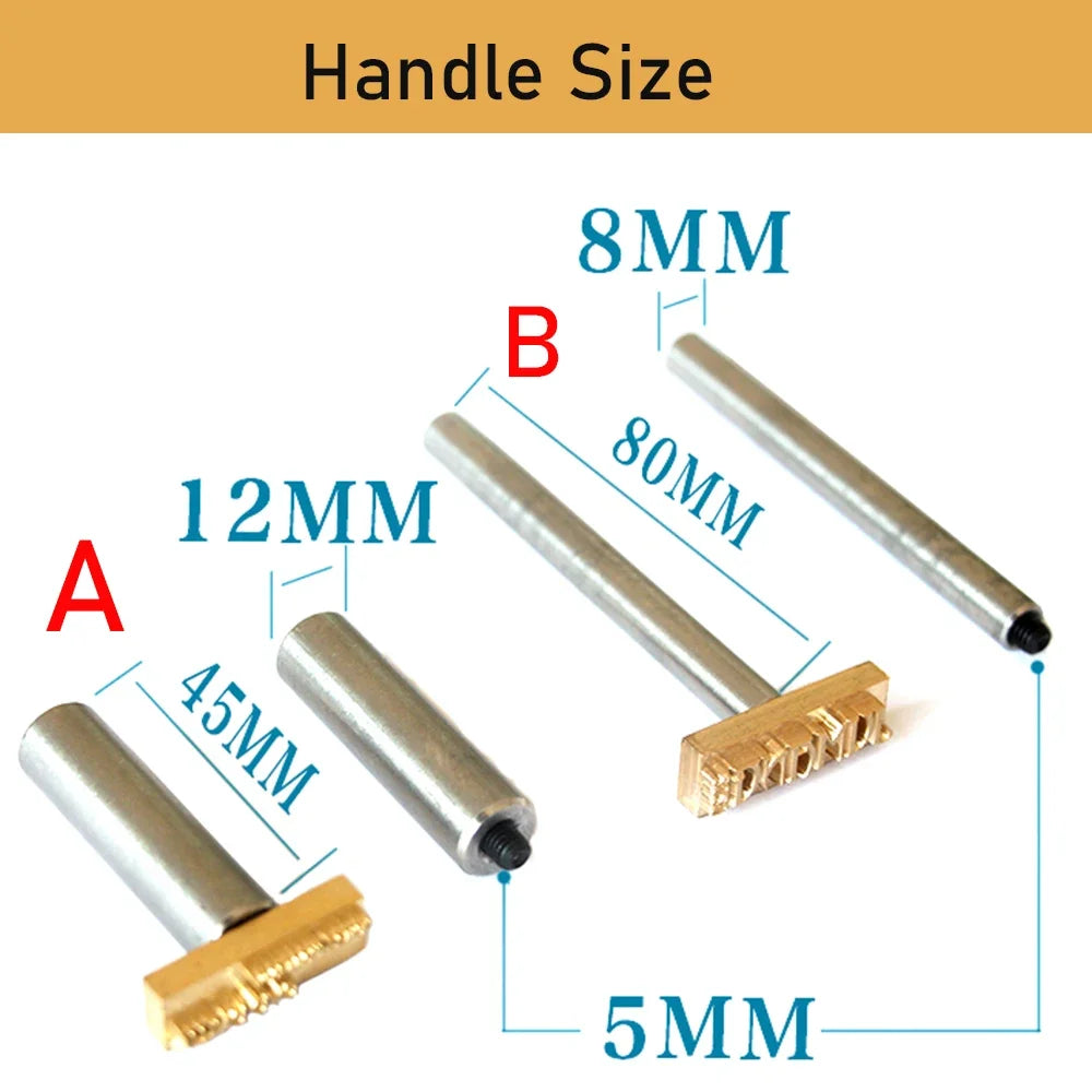 Leather Stamp LOGO Customisation Brass Mould Hand Punching Leather Stamps Brand Working Carving Stamping Punches Tools Craft