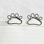 20pcs Cute Cat Claw Paper Clips Creative Pink Black Metal Paperclip Cartoon Bookmark Binder Office Stationery Binding Supplies