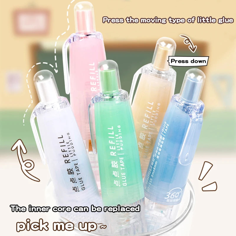 5M Press Spot Glue Pen Correction Tape Double-sided Adhesive High Viscosity Mark Large Capacity Learning Tool