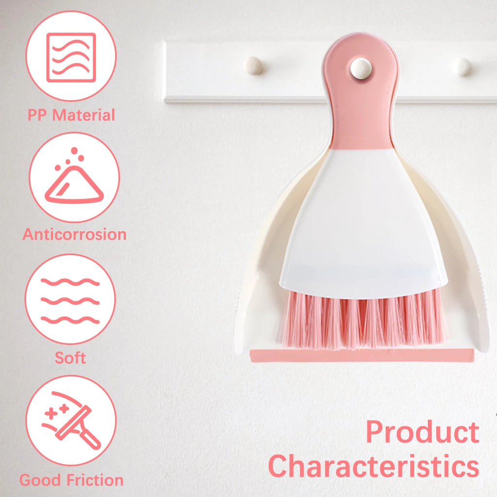 Mini Dustpan and Brush Set Portable Table Top Cleaning Dining Table Crumb Sweeper Multipurpose Desktop Keyboard Cleaning Tools