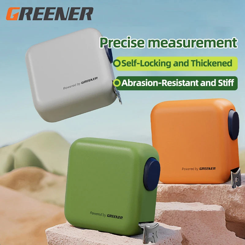 GREENERY 3/5M Meters Metric Tape Measure Fashionable Color Options Anti-Drop Self-Locking Measuring Tape Compact Accurate