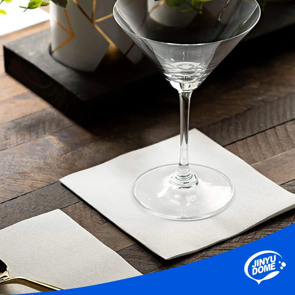 JINYUDOME 25/50/100PCS Linen Feel Cocktail Napkins,Disposable Paper 7.87x7.87in,Folded Square For Wedding,Party,Events,Cafe,Bar