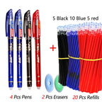26 Pcs/Set Kawaii Erasable Pens 0.38mm Gel Pen Waterproof Gel Ink Stationery School Writing supplies for Notebook Office Student