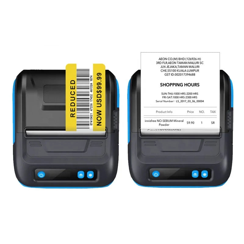 Milestone 80mm 2inch Wireless Bluetooth Thermal  Receipt Printer Receipt Label Maker Portable Sticker Label Printer Portable